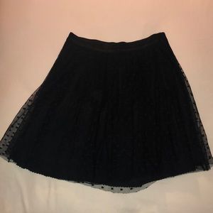 Black tulle polka dot skirt